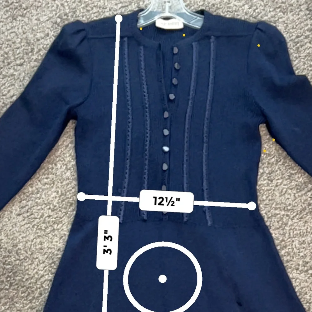 St. John by Marie Gray Vintage Navy Blue Wool Dark academia dress M_6